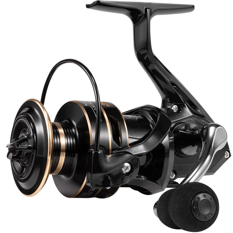Fishing Reel, Spinning Reel Metal Cup, 10KG Max Drag Power, High Speed Spinning Wheel Adapts to Any Body of Water