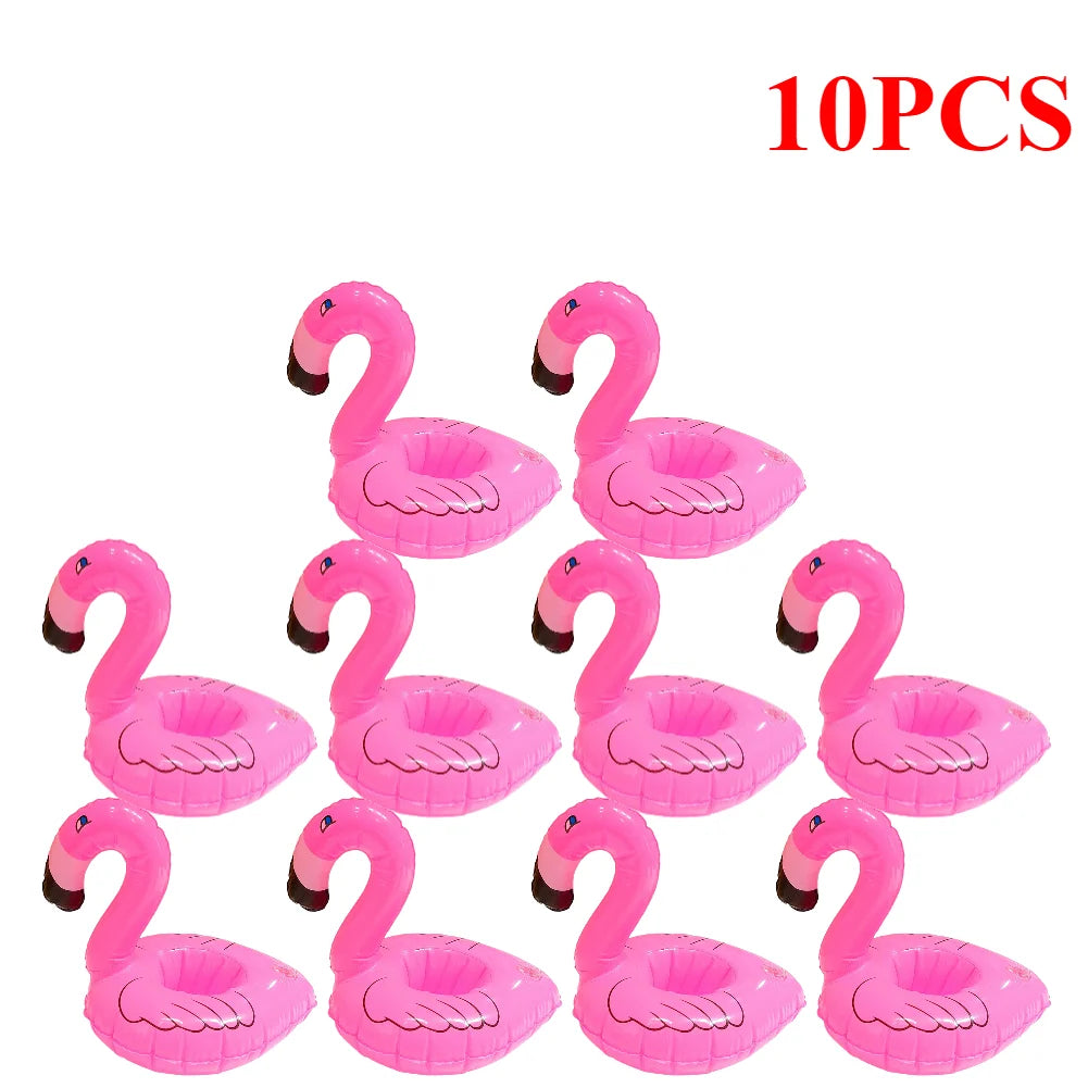 1-20 Pcs Tropical Flamingo Party Cup Holder, Inflatable Water Float Drink Cup Tray