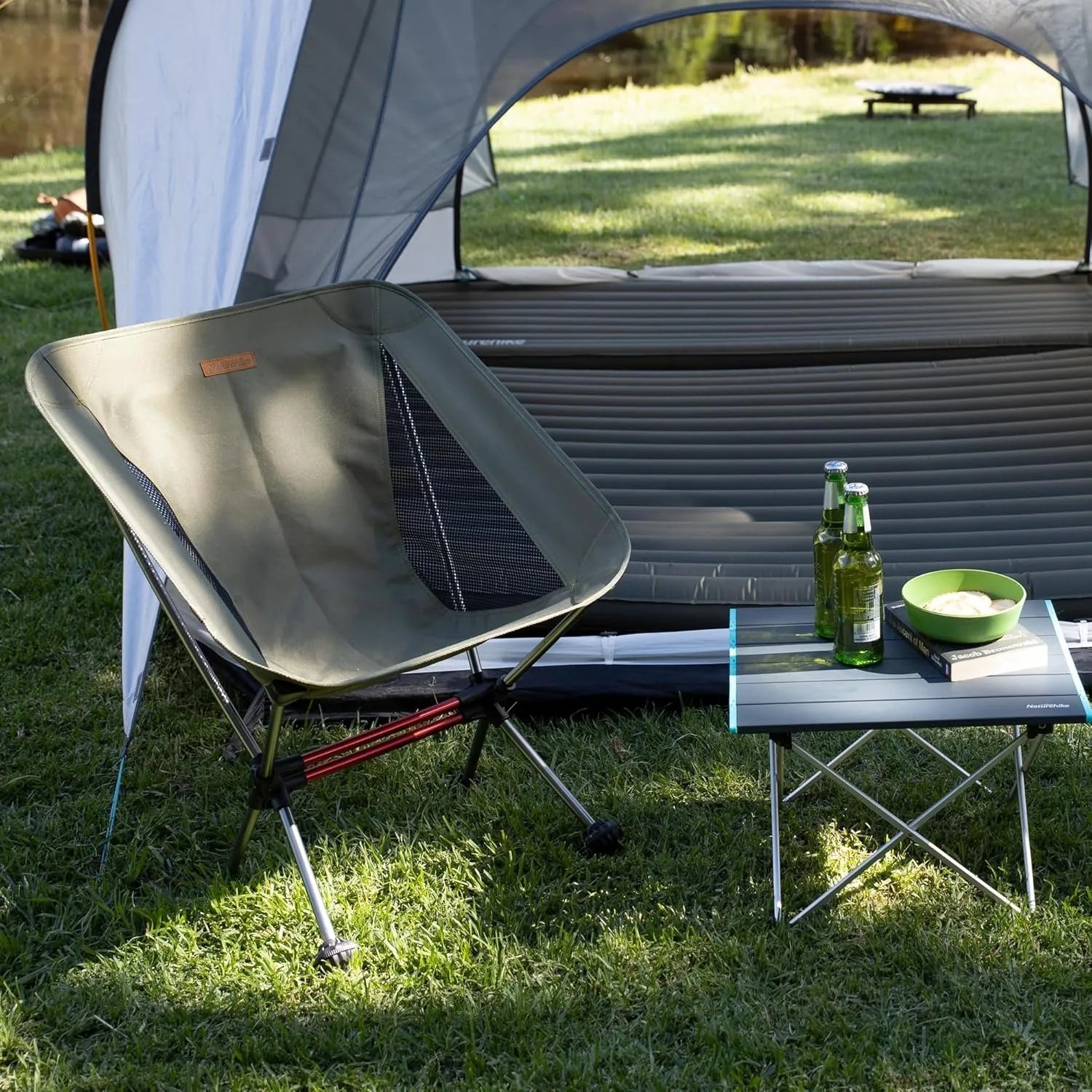 YL08 Ultralight Camping Chair Portable Folding Travel Hiking Backpacking Chair Capacity 120kg with Anti-Sinking Feet