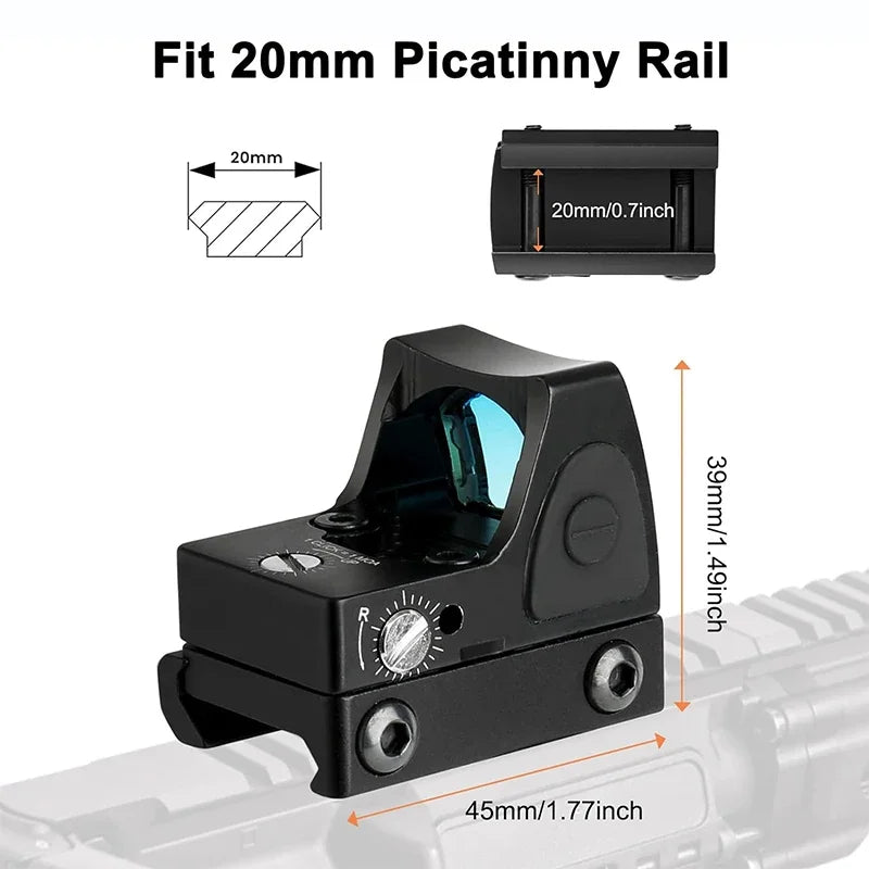 Mini MR Hunting Red Dot Sight Scope fits 20mm Rail