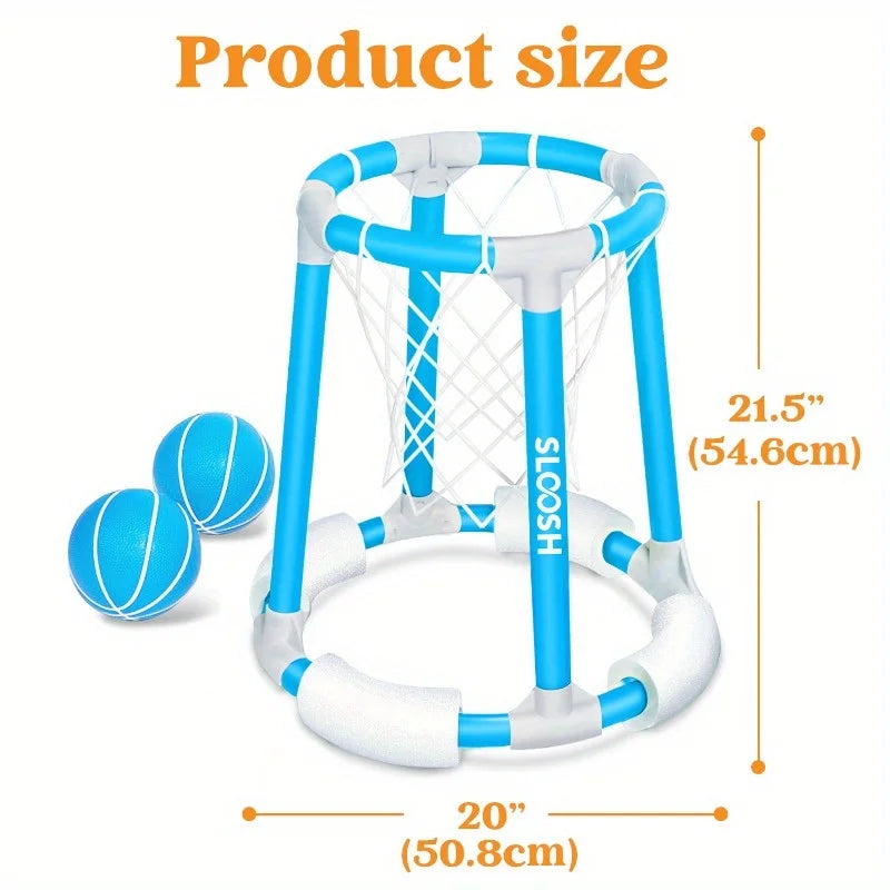 Summer Pool Basketball Hoop Toys Floating Basketball Pool Game Swimming Floats Toys with Balls for Kids Adults Pool Party