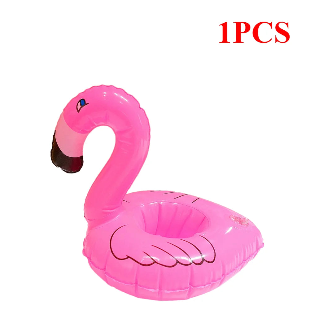 1-20 Pcs Tropical Flamingo Party Cup Holder, Inflatable Water Float Drink Cup Tray