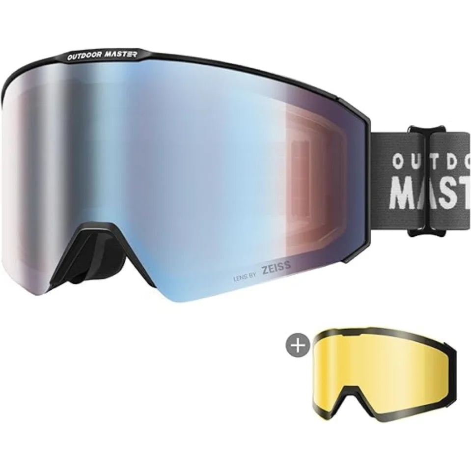 Falcon Ski Goggles Lens by ZEISS, OTG Snowboard Goggles Anti-fog, Magnetic Interchangeable Lens, Snow Goggles