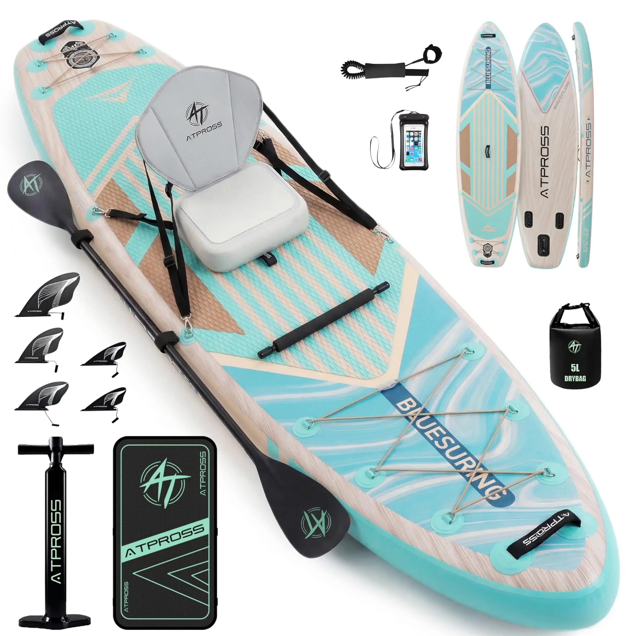 12'x36 Inflatable Paddle Board, 500lbs Extra Wide Stand Up Paddleboard for Adults with Premium SUP Accessories Kit & Backpack