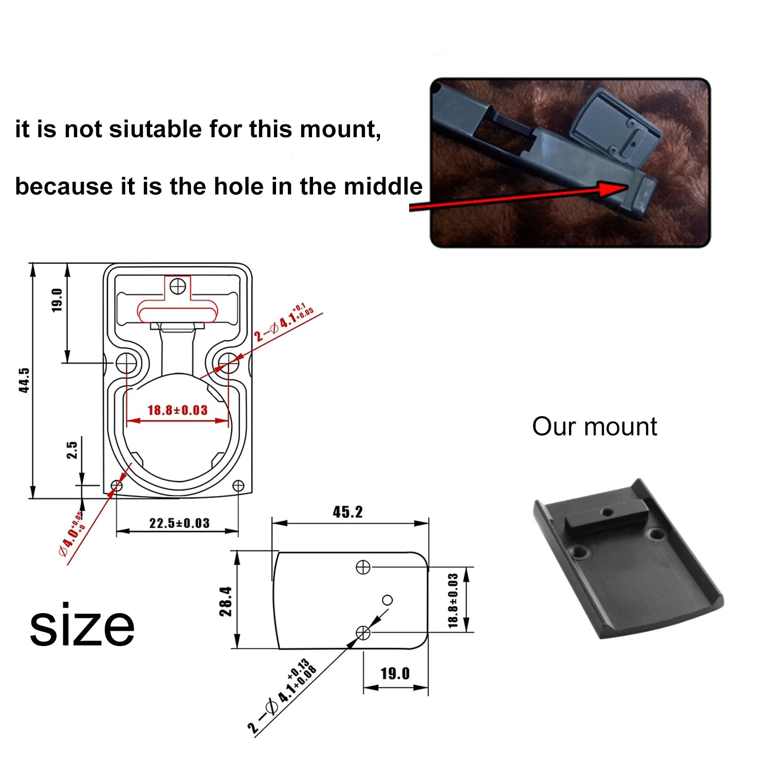 Mini MR Hunting Red Dot Sight Scope fits 20mm Rail