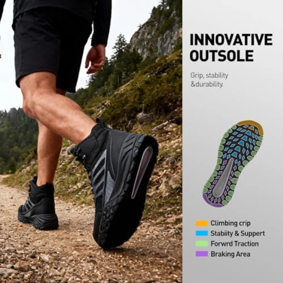 Men's Waterproof Hiking Boots - Trekking Shoes for Men Outdoor Camping Mountaineering Backpacking Boots All Terrain Hiking Trails.