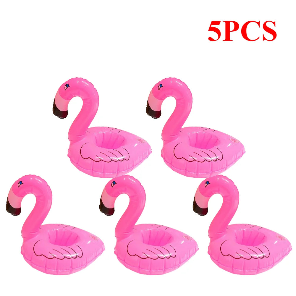 1-20 Pcs Tropical Flamingo Party Cup Holder, Inflatable Water Float Drink Cup Tray