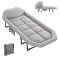 Folding Camping Makeshift Bed with Mattress Lightweight Adjustable Camping Bed Supports 450 lbs Camping Cot with Carry Bag 6 Angle Camping Bed for Camp Outdoor