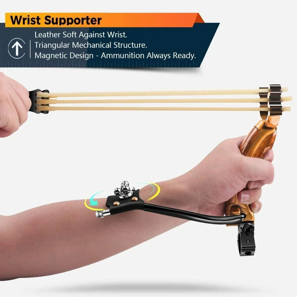 Competitive High Velocity Slingshot w/Folding Wrist Support