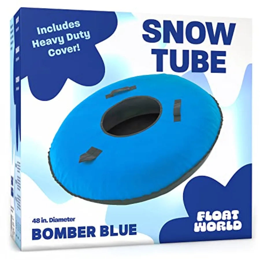 Heavy Duty Snow Tube for Adults - Large 48 In Extra Durable Snow Tubing Winter Toy for Ski Mountains - Thick Vinyl Cover.