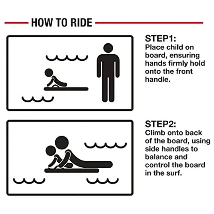 Surf Duo-Slider 45'' Body Board Bodyboards with Handles Surfboards for Two Person Parent-Child Surfing Bodyboard for Big
