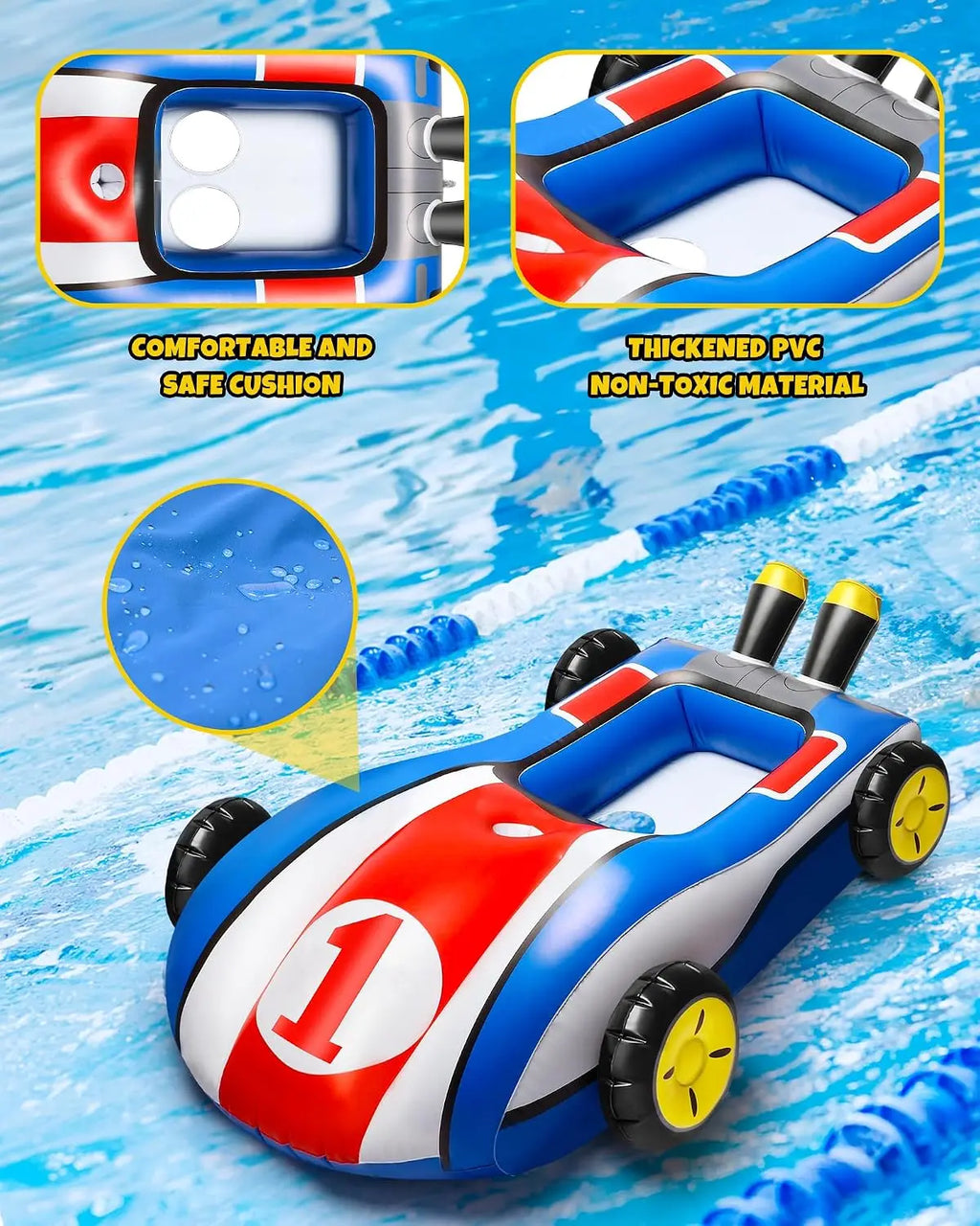 Pool Float Toys with Water Gun - Inflatable Ride-on Pool Toys for Kids Ages 3-8, Toddler Pool Float, Summer Outdoor Water Pool Games Toys for Boys and Girls.