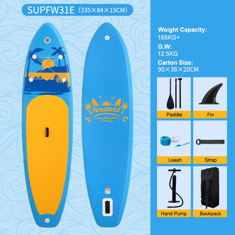 Inflatable Paddle Board Ultra-Light Stand-Up Paddle Board Surfboard for All Skill Levels With SUP Accessories 320-350cm