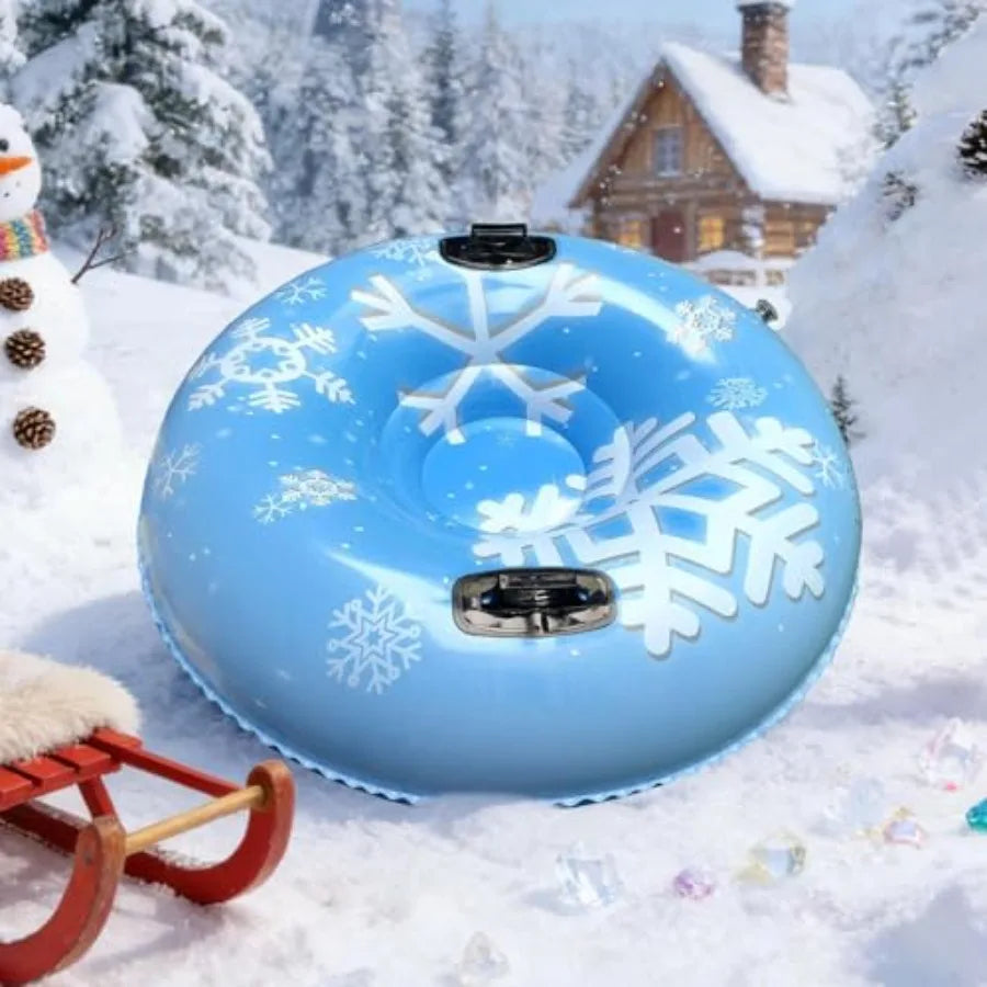 Snow Tube Wide Stability Base PVC Material, Inflatable Snow Ring, Pool Float Tube, Robust Design.