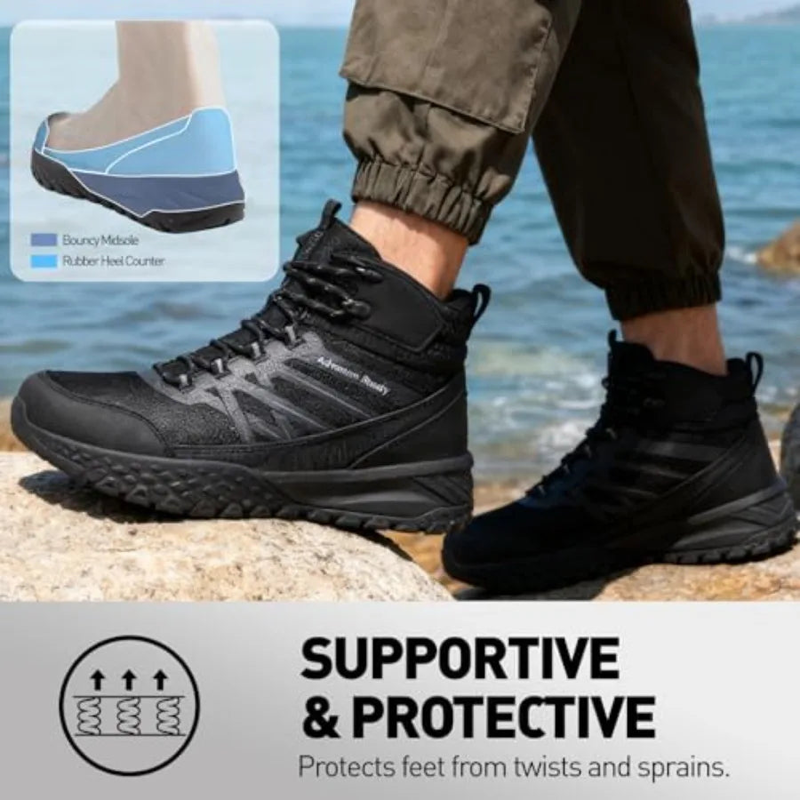 Men's Waterproof Hiking Boots - Trekking Shoes for Men Outdoor Camping Mountaineering Backpacking Boots All Terrain Hiking Trails.