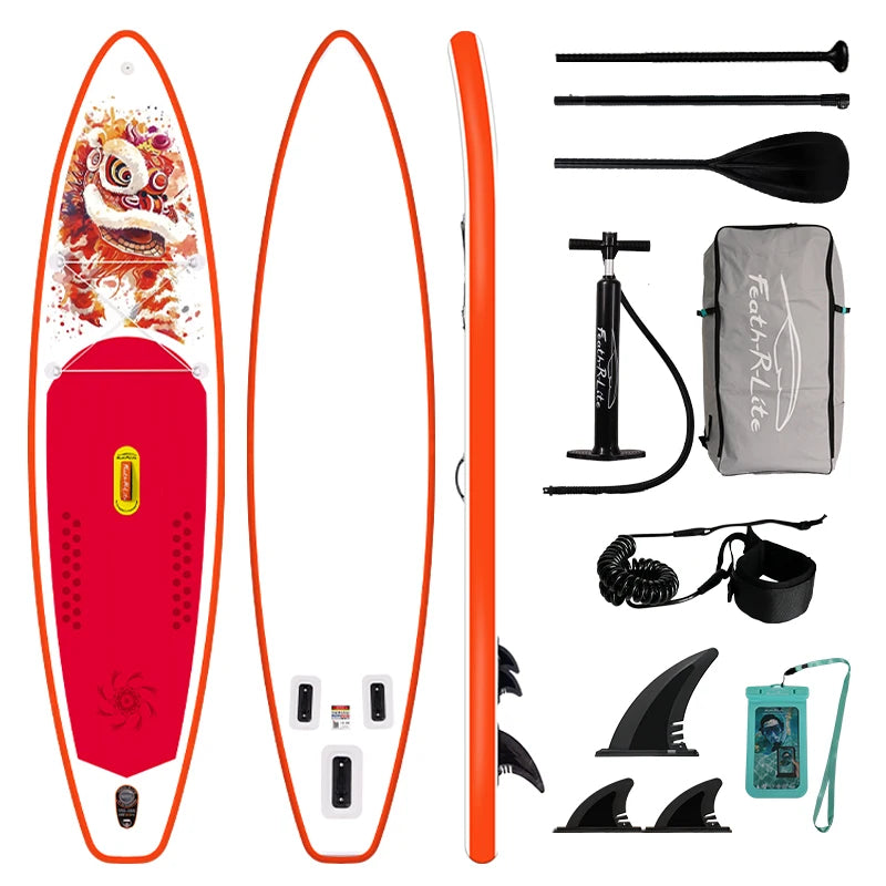Inflatable Paddle Board Ultra-Light Stand-Up Paddle Board Surfboard for All Skill Levels With SUP Accessories 320-350cm