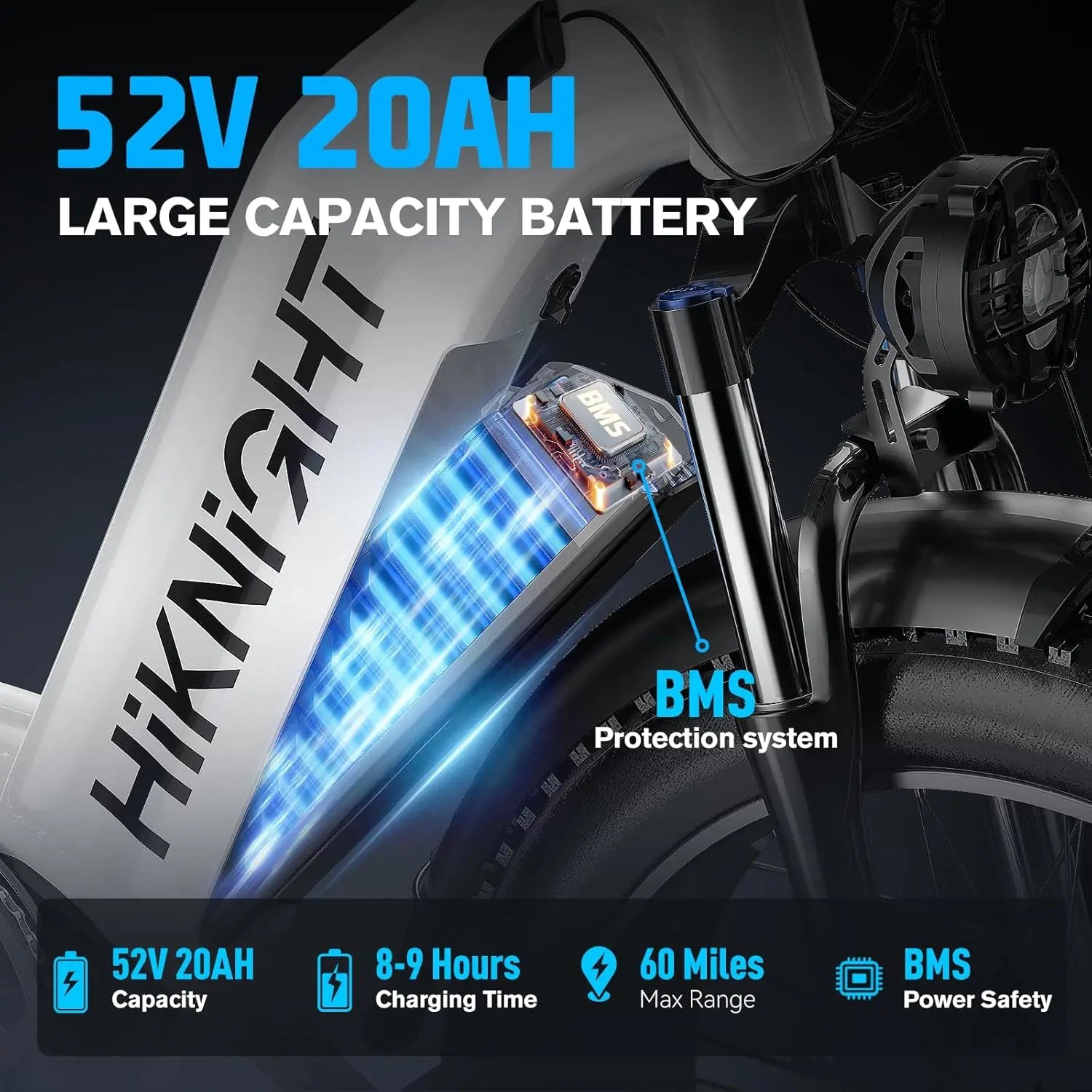 H2PRO Dual Motor Electric Bicycle, 26 Inch Wide Tire Fast Charging Version, Unisex Off-Road Mountain Electric Bicycle