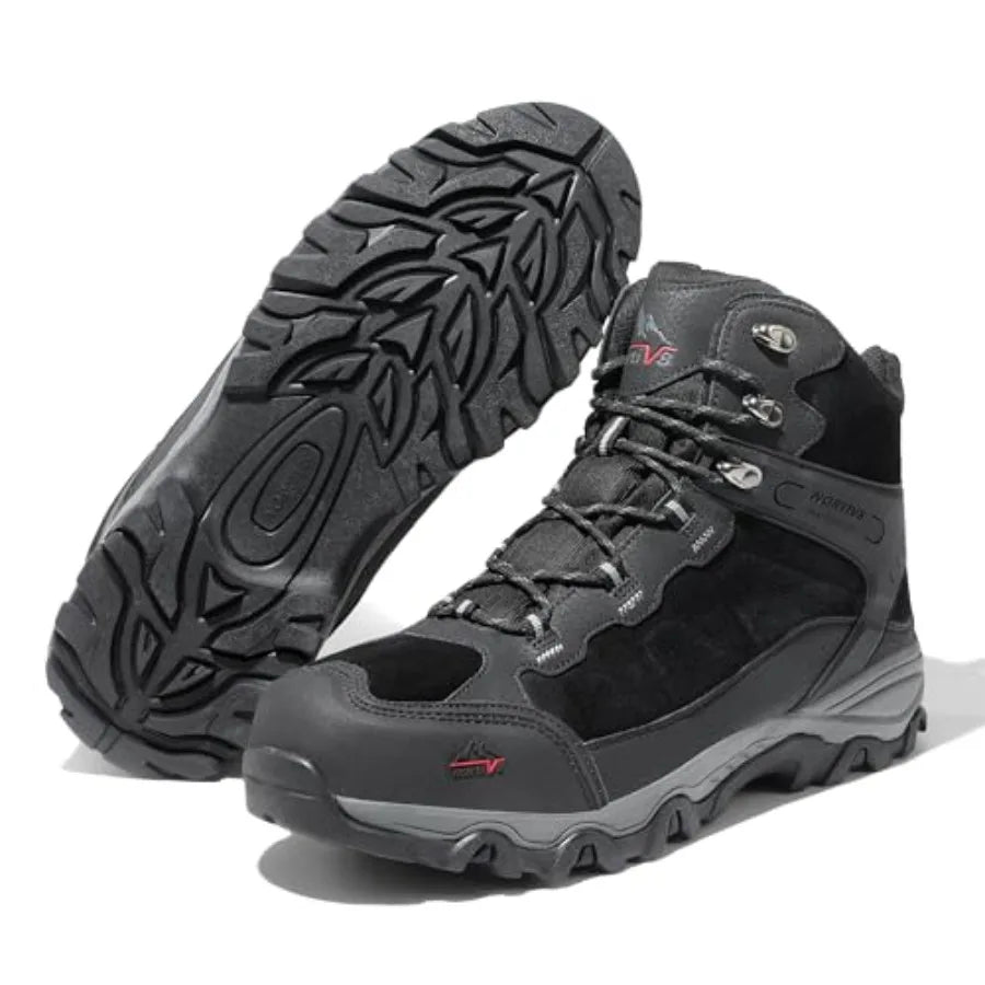 Men's Waterproof Hiking Boots, Outdoor Mid-Trekking Lightweight Mountaineering Shoes.