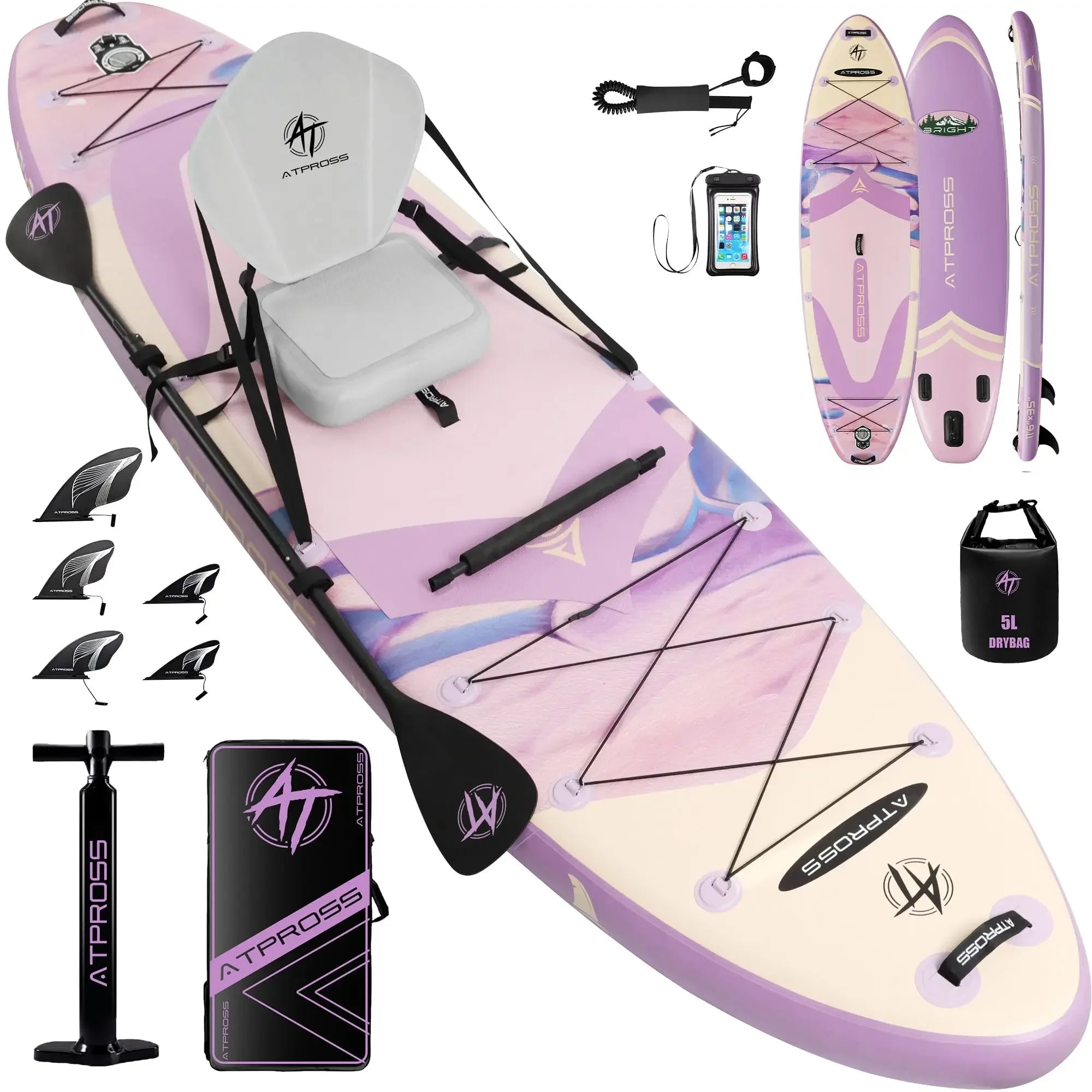 12'x36 Inflatable Paddle Board, 500lbs Extra Wide Stand Up Paddleboard for Adults with Premium SUP Accessories Kit & Backpack