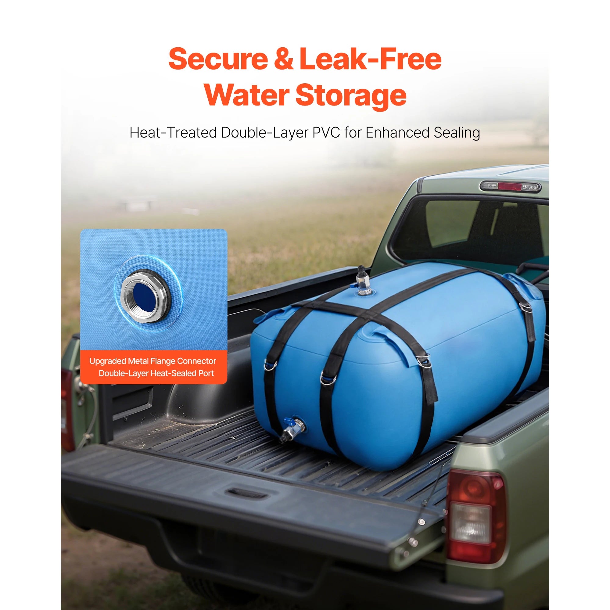Water Storage Bladder, TPU Soft Water Bag Portable & Collapsible Water Storage Container, Outdoor Irrigation