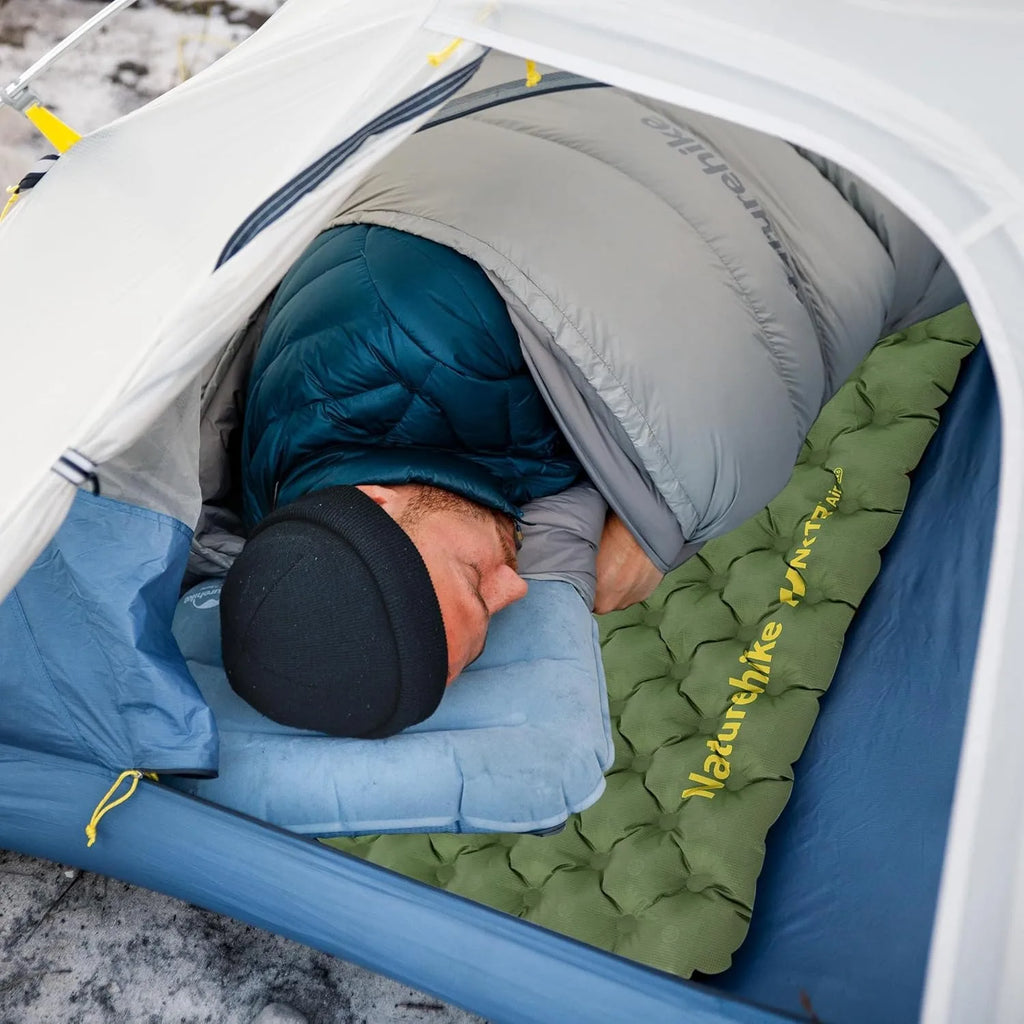 R4.6 Inflatable Mattress Outdoor Camping Ultralight Sleeping Pad Single Folding TPU Nylon Hiking Moisture-proof Mat
