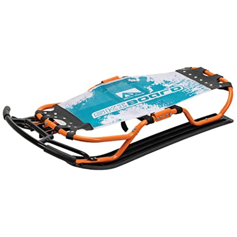 Ski Board Snow Sled - 42 High-Performance Racing Sled with Ski Blade Sliders and Handles - Durable All-Weather Prem