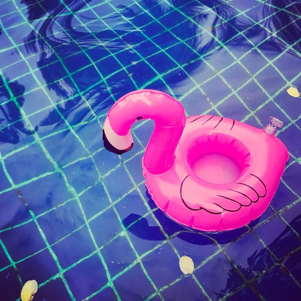 1-20 Pcs Tropical Flamingo Party Cup Holder, Inflatable Water Float Drink Cup Tray