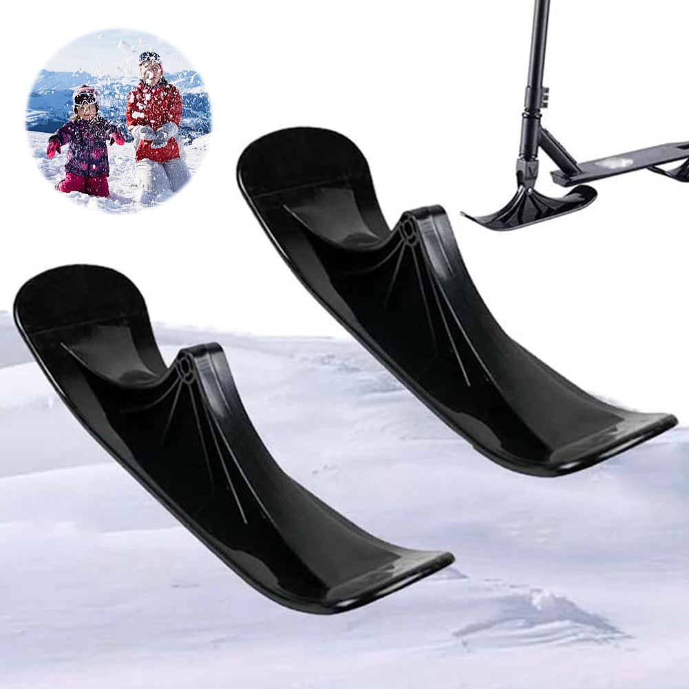 1 Pair Scooter Snow Sled Ski Board, Snow Sledge Board Set, Snow Ski Scooter Ski Sledge for Kids Outdoor Accessories