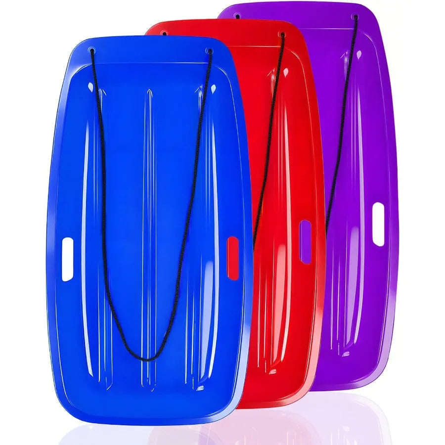 Snow Sled for 35 Cold-Resistant Anti-lateral Drift with Rope One Handle per Side Fast Stable Stackable Easy to Carry Toboggan S