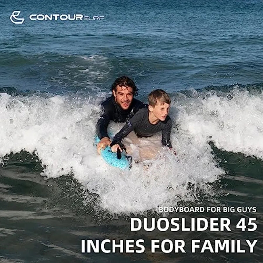 Surf Duo-Slider 45'' Body Board Bodyboards with Handles Surfboards for Two Person Parent-Child Surfing Bodyboard for Big