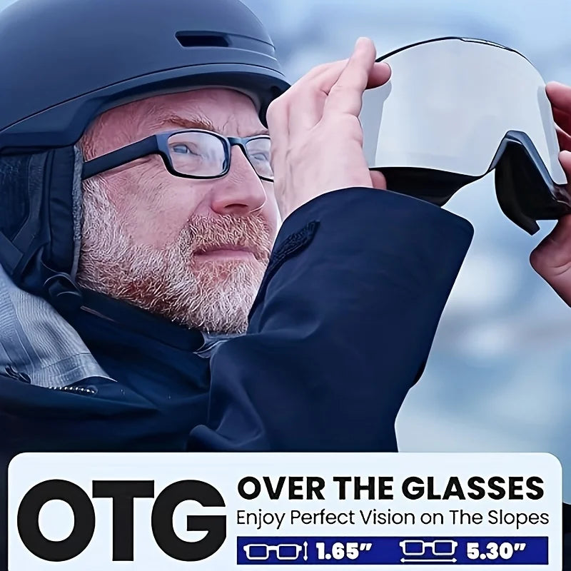 Falcon Ski Goggles Lens by ZEISS, OTG Snowboard Goggles Anti-fog, Magnetic Interchangeable Lens, Snow Goggles