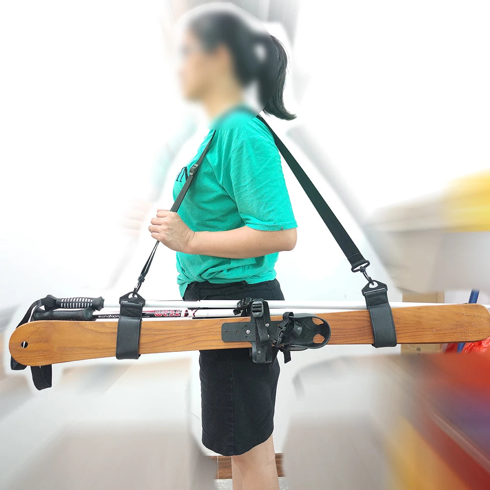 Ski Borad Shoulder Carrier Strap Adjustable Skiing Pole Shoulder Hand Carrier Leash Outdoor Sports Skiing Accessories