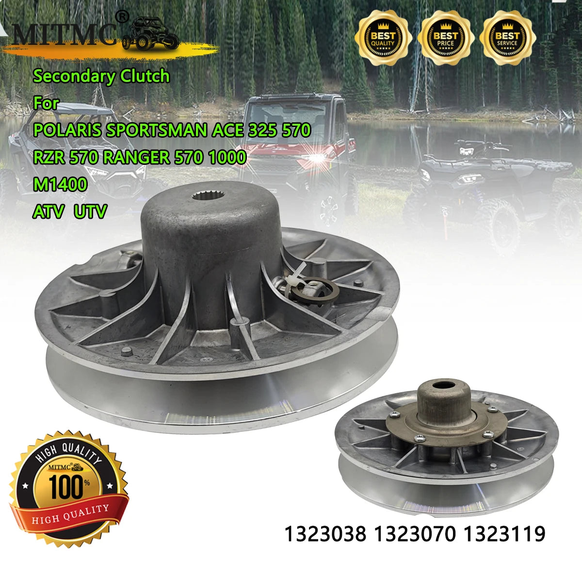 Secondary Clutch For POLARIS SPORTSMAN ACE 325 570 RZR 570 RANGER 570 1000 M1400 ATV UTV 1323038 1323070 1323119