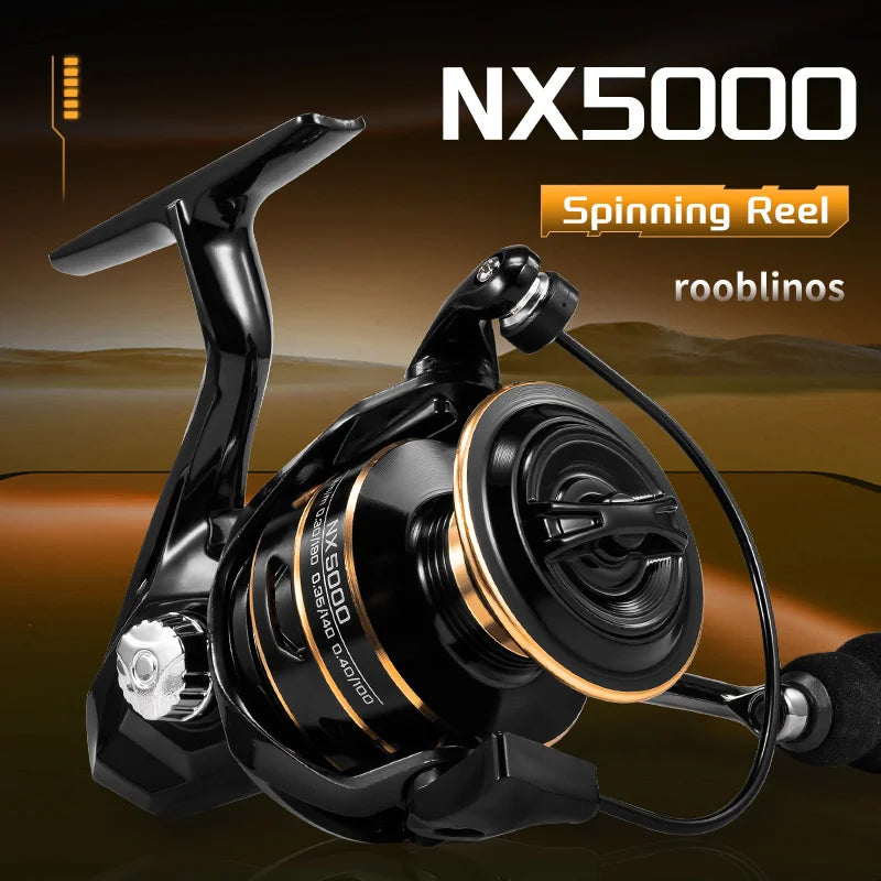 Fishing Reel, Spinning Reel Metal Cup, 10KG Max Drag Power, High Speed Spinning Wheel Adapts to Any Body of Water