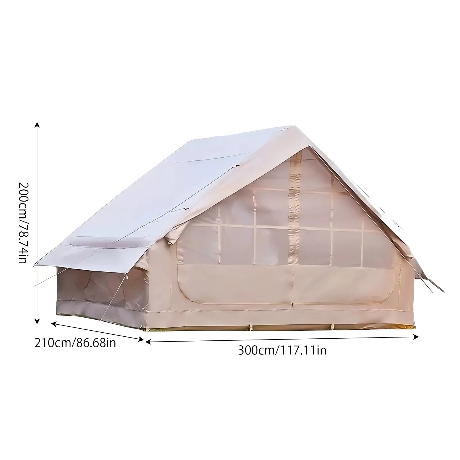 Large Inflatable Camping Tent w/Skylight, Mesh Design, Summer Glamping Tent