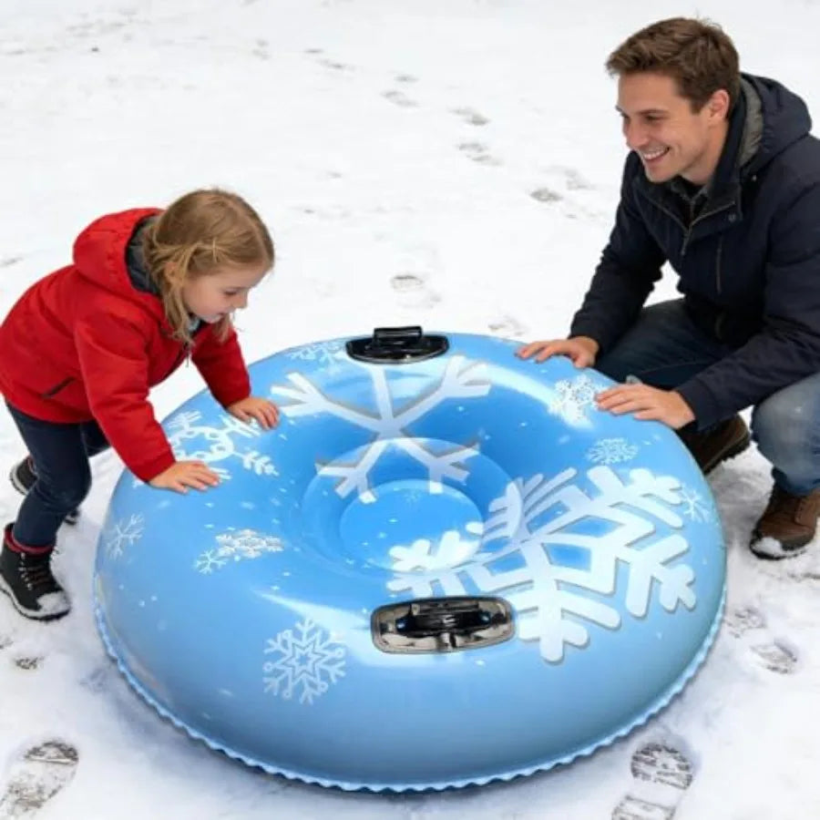 Snow Tube Wide Stability Base PVC Material, Inflatable Snow Ring, Pool Float Tube, Robust Design.