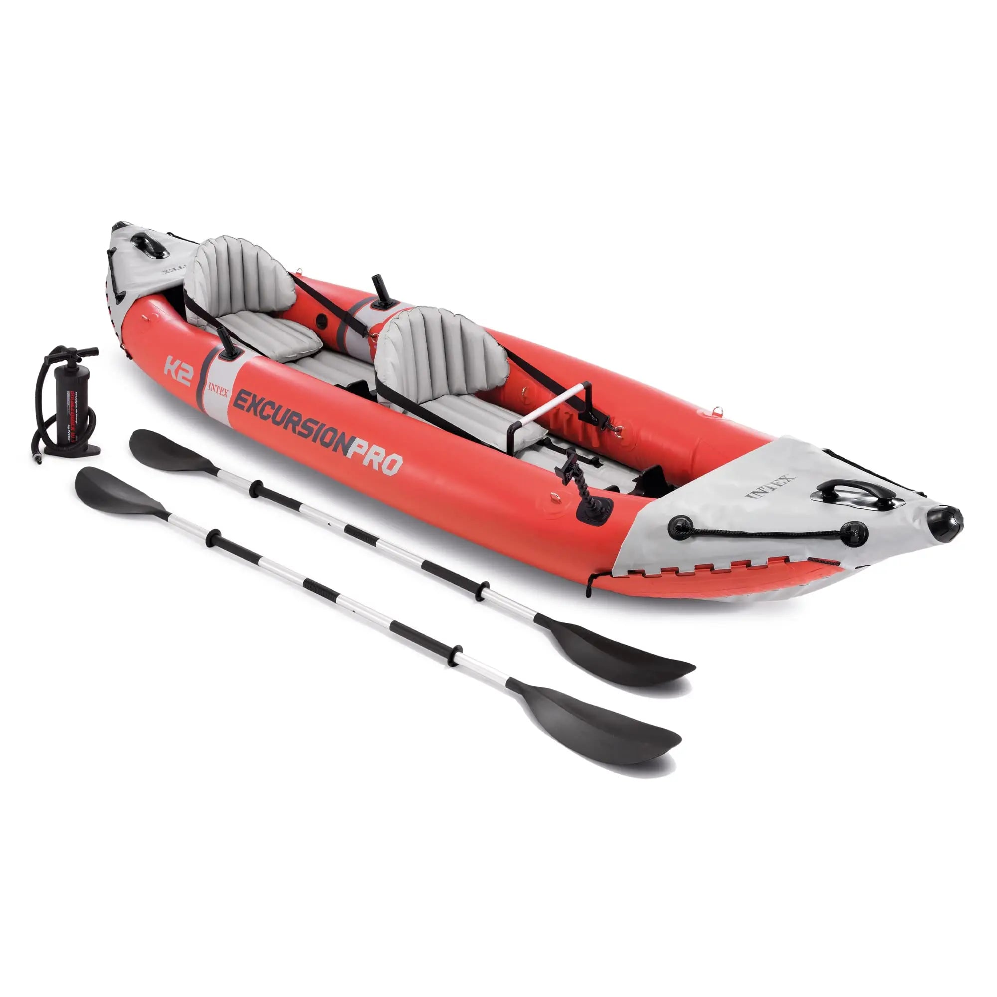 68309EP Excursion Pro K2 Inflatable Kayak Set: Includes Deluxe 86in Kayak Paddles and High-Output Pump – Super Tough PVC