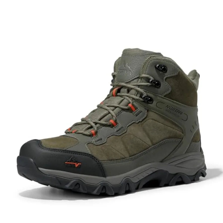 Men's Waterproof Hiking Boots, Outdoor Mid-Trekking Lightweight Mountaineering Shoes.