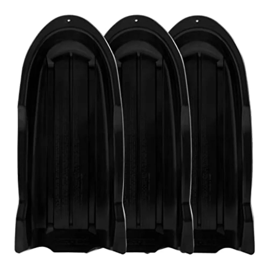 Toboggan Snow Sleds for and Adults Pack of 3 46" Heavy Duty Plastic Open Back Sliders with Handles and Holes for Pull Ropes- Ro