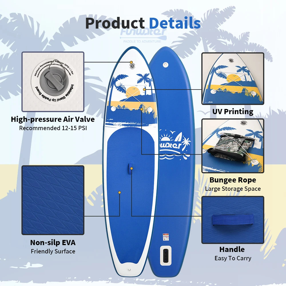 Inflatable Paddle Board Ultra-Light Stand-Up Paddle Board Surfboard for All Skill Levels With SUP Accessories 320-350cm