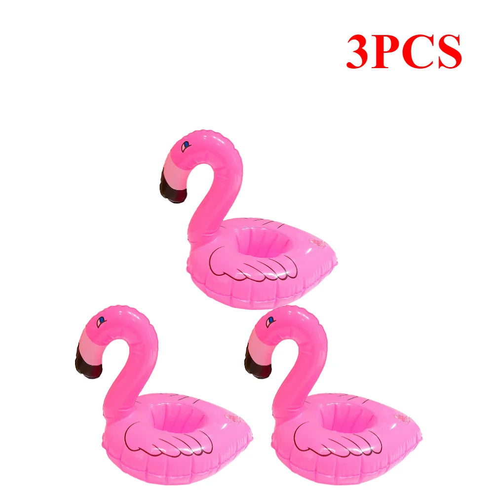 1-20 Pcs Tropical Flamingo Party Cup Holder, Inflatable Water Float Drink Cup Tray
