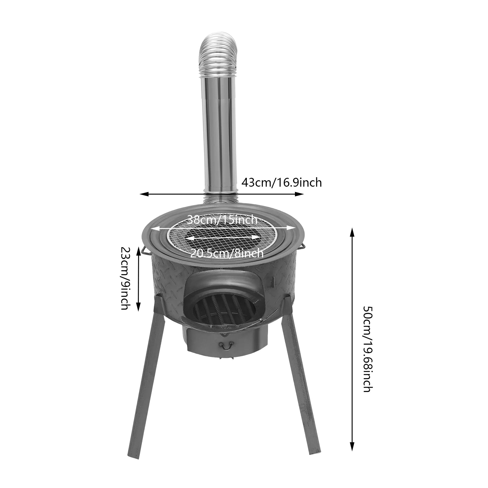 Indoor Outdoor Multifunction Wood Burning Stove,Portable Camping Wood Stove,for heating,barbecuing, frying, deep-frying