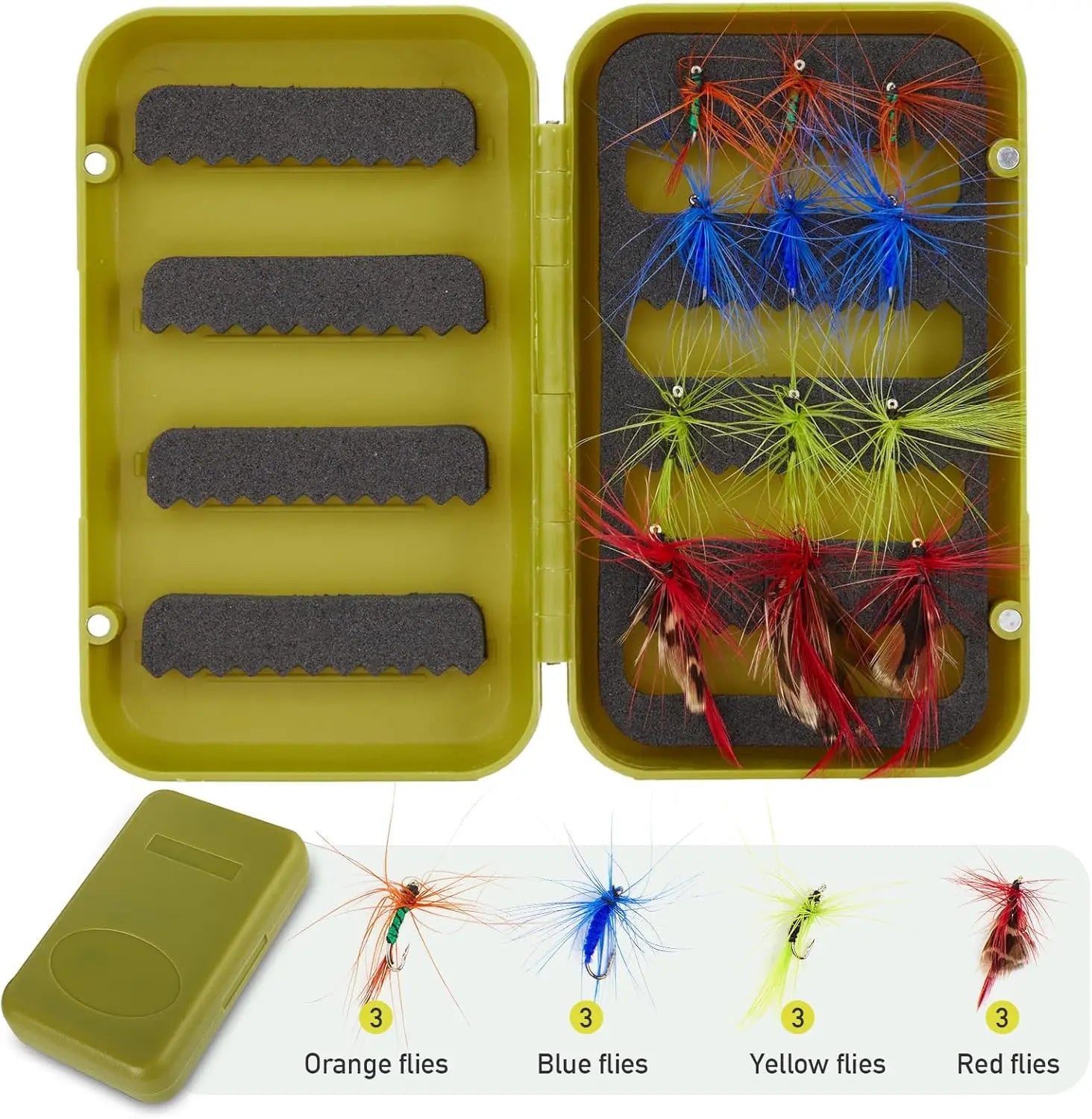 Fly Fishing Rod/Reel Combo Starter Kit, Carbon Fiber 4-Piece Rod, Aluminum Reel, Flies, Line, Case - Lightweight Portable