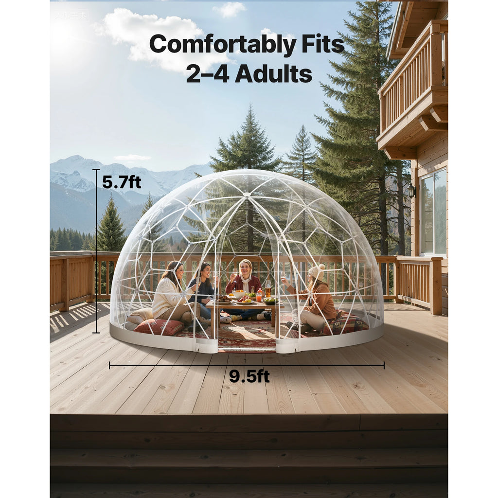 Garden Dome Tent, Weatherproof Geodesic Greenhouse w/Window PVC, Igloo Tents for Backyard Patios Camping Party