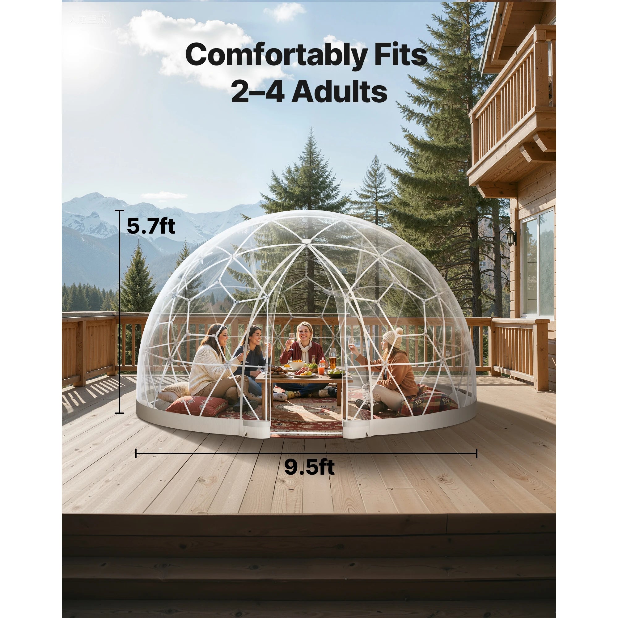 Garden Dome Tent, Weatherproof Geodesic Greenhouse w/Window PVC, Igloo Tents for Backyard Patios Camping Party