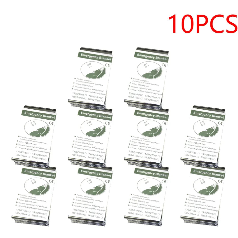 20PCS Outdoor Emergency Blanket, Survival First Aid Kit, Windproof Insulation, Lifesaving Foil Thermal Rescue Blanket