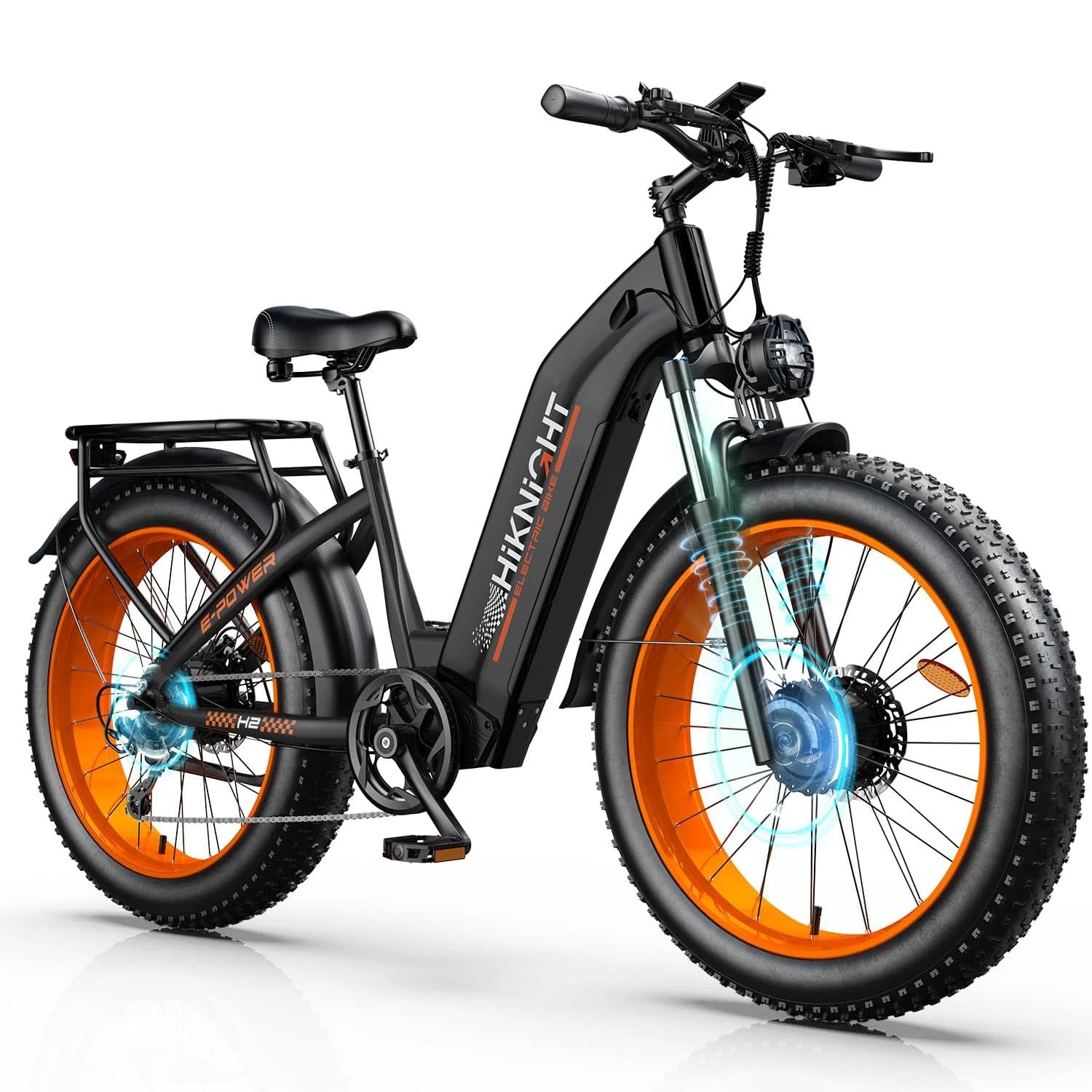 H2PRO Dual Motor Electric Bicycle, 26 Inch Wide Tire Fast Charging Version, Unisex Off-Road Mountain Electric Bicycle