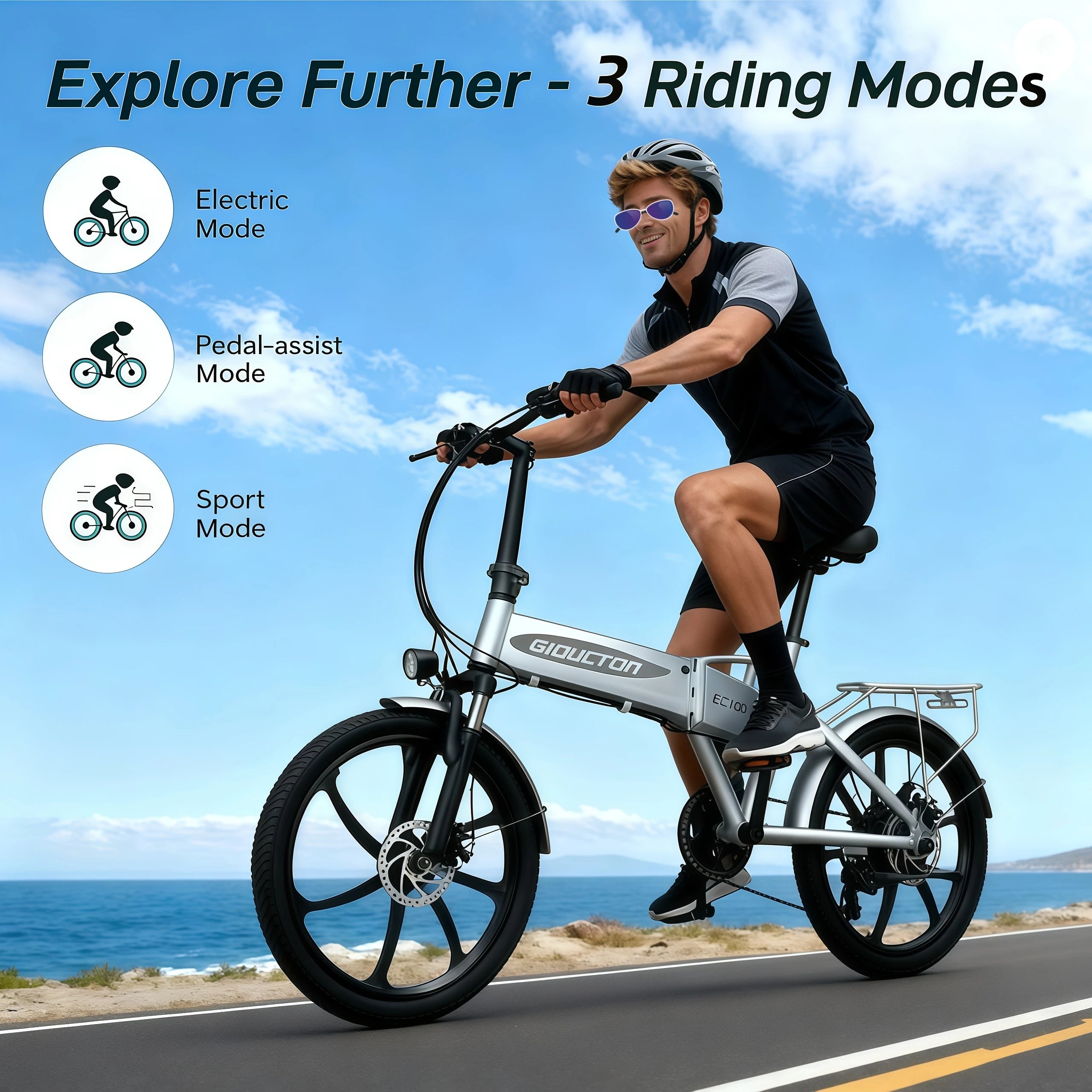 20" 48V Folding Electric Bike, High-Performance Folding  Bike - 1000W Motor, 20MPHSpeed, 50Miles Range, 48V High Capacity
