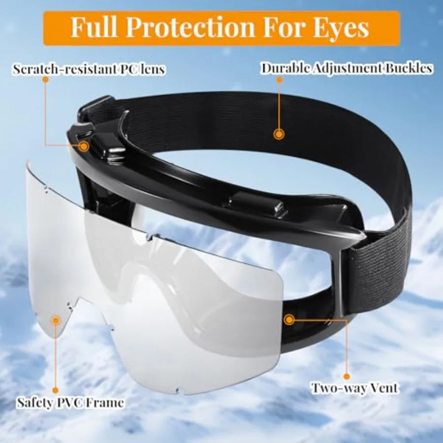 Women's Waterproof Ski Jacket Winter Snow Coat Mountain Windbreaker Jacket with Ski Goggles Winter Gloves Waterproof