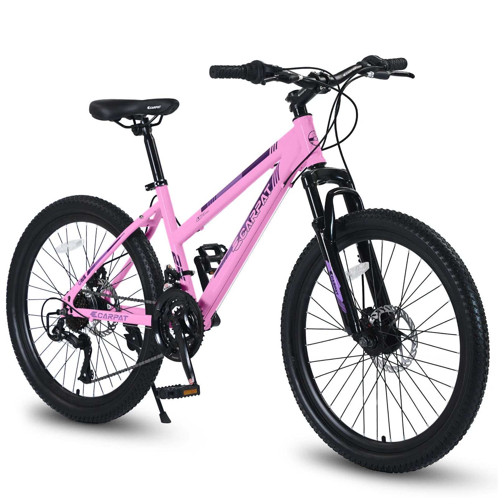 Mountain Bike 24-26 Inch Wheels, 21-Speed Disc Brake, Female Bicycles, 15" Steel Frame Front Fork Suspension